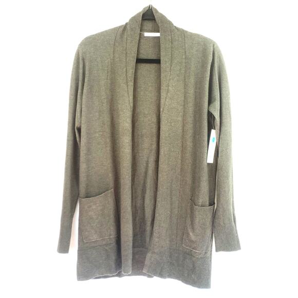 Pink Clover Cardigan Women Small Gray Long Sleeve Front Pockets Open Front - Picture 12 of 13